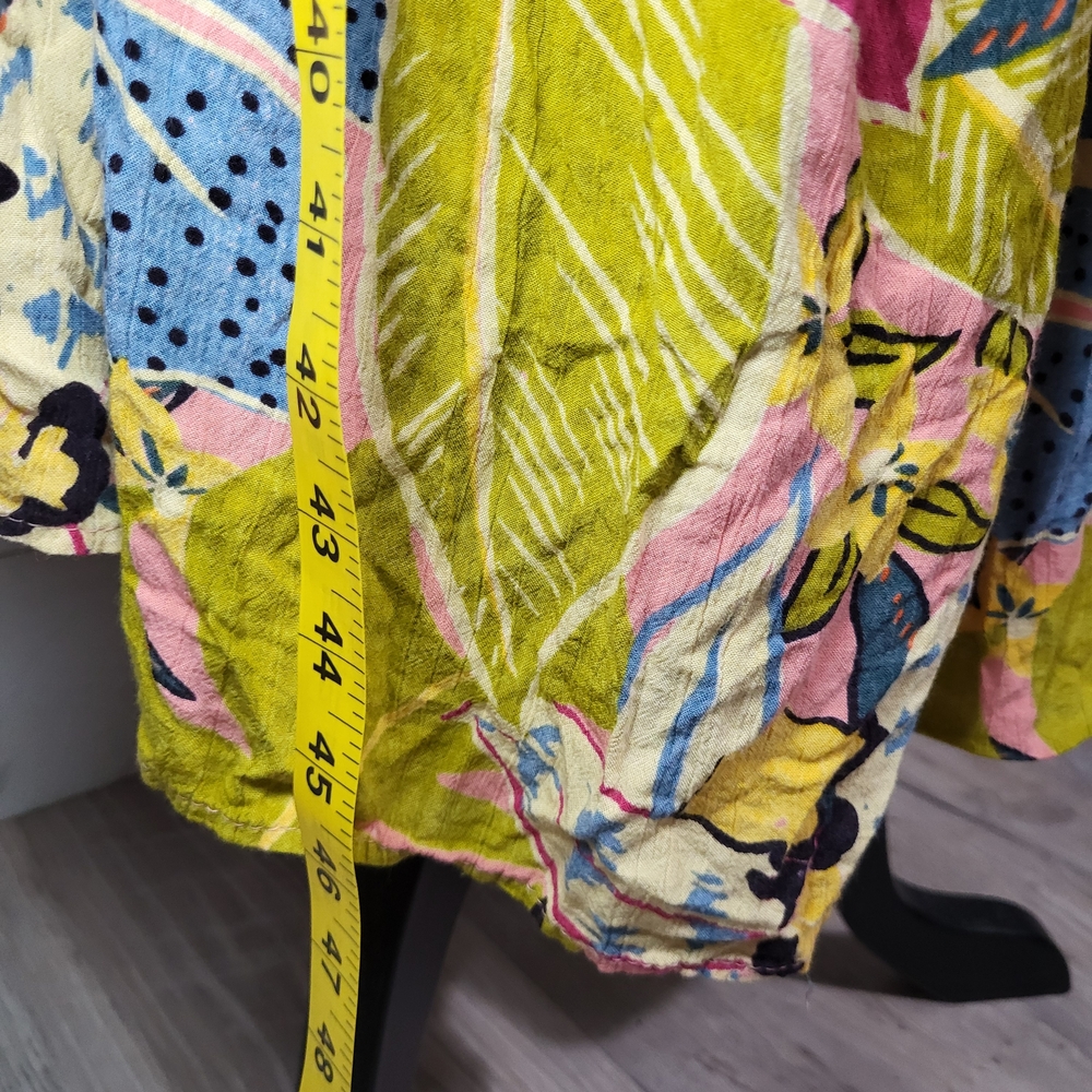 Angie Tropical Floral Maxi Dress Colorful Smocked Spring Summer Vacation - Picture 7 of 8
